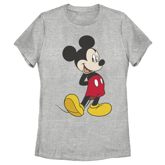 Women's Mickey & Friends Smiling Mickey Mouse Portrait  Graphic Tee Athletic Heather X Large