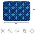 thumbnail image 3 of FREEAMG Vintage Blue Fleur-De-Lis Floral Absorbent Dish Drying Mat, 16 x 18 Inches Microfiber Kitchen Countertop Table Protector Multi-purpose Counter Rack Sink Drainer Pad, 3 of 6