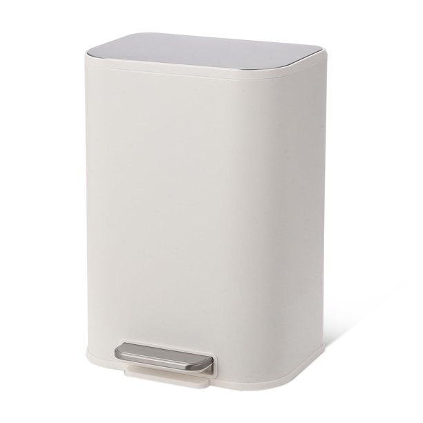 Yeshouse Papelera de acero inoxidable con tapa, pedal, cubo interior y cierre suave para cocina u oficina