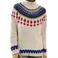 thumbnail image 3 of sususu Fall Sweaters for Women Lightweight Knitted Cashmere Sweater Long Sleeve Boat Neck Colorful Pullover Jumper Tops,A03-Blue,XXXXL, 3 of 5