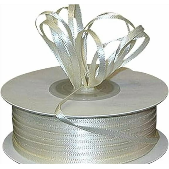 1/8" X 100 Yard Double Faced Satin Ribbon Art Sewing Party Favor Gift Ribbon (Ivory)