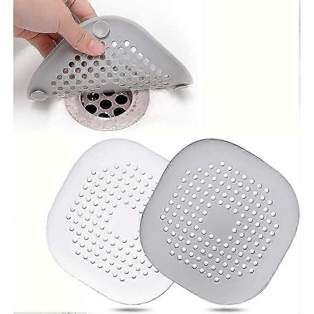2 protectores de drenaje de silicona con ventosa, protector de colador de fregadero, tapa de drenaje de ducha, atrapapelos, filtro de trampa de tapón de colador