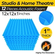JCXAGR Acoustic Foam Panel Wedge Studio Soundproofing Wall Tiles-12 Pack