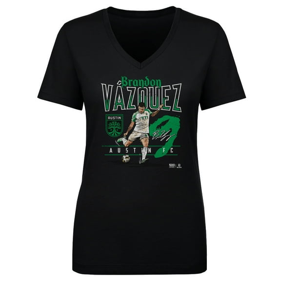 Women's 500 Level Brandon Vazquez Black Austin FC Feature V-Neck T-Shirt