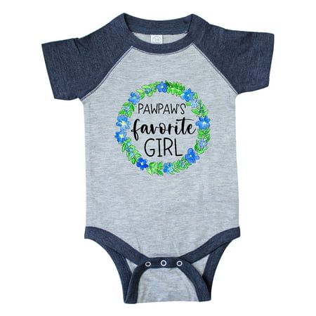 

Inktastic Pawpaw s Favorite Girl Blue Flower Wreath Gift Baby Girl Bodysuit