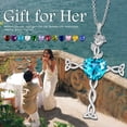 thumbnail image 3 of Juwaliy 925 Sterling Silver Plated Celtic Cross Necklace for Women,June Birthstone Rose Flower Pendant Irish Jewelry Christmas Valentines Birthday Gift for Mother/Wife/Daughter, 3 of 10