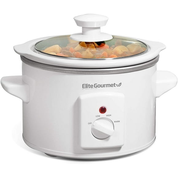 Olla de cocción lenta eléctrica Elite Gourmet MST-250XW, con olla de cerámica, temperatura ajustable, platos principales, salsas, sopas