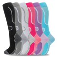 thumbnail image 1 of Calcetines de compresión fenglaoda para mujer y hombre, 6 pares hasta la rodilla, 1 of 6