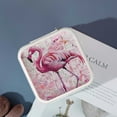 thumbnail image 4 of FCXZI Flamingo Pink Kitsch Travel Jewelry Case Organizer for Necklace, Ring, Earring - Compact Size, Multiple Storage Spaces White, 4 of 5