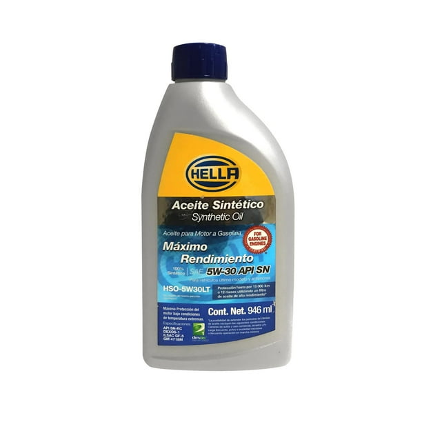 Aceite Motor 5w30 Api Sn 1 Litro Hella Sintetico