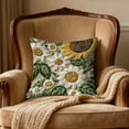 thumbnail image 4 of Antqov Embroidered Throw Pillow Covers 18x18" Cute Sunflower Spring Decorative Pillowcases Square Floral Pillow Cushion Cases for Home Bedroom Living Room Decor, 4 of 6