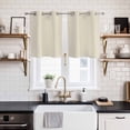 thumbnail image 2 of Ivory White Kitchen Curtains Small Short 39 Inch Length, Modern Pure Ivory White Grommet Top Bedroom Living Room Curtains, Light Filtering Cafe Curtain Drapes 2 Panels Set 55''x39'', 2 of 9