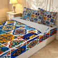 thumbnail image 3 of Manfei Boho Geometric Check Zipper Twin Comforter Sets with Fitted Sheet and 2 Pillowcases,Dreamy Floral Zipper Bedding Set,Black White,Light Gray Reversible,4pcs, 3 of 8
