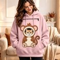 thumbnail image 2 of DHFJKG Women's Huggie Dog Hoodie With Pet Pouch Cute Animal Graphic Cat Holder Zipper Pocket Carries Sweatshirt, 2 of 4