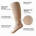 thumbnail image 3 of Compression Socks for Women, AMITOFO Wide Calf 2 Pairs Men Women Circulation 20-30mmHg Plus Size Knee High Support Stockings | Circulation | Nurses | Running | Travel,Beige 5XL, 3 of 6