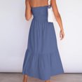 thumbnail image 5 of USSUMA Women's Summer Boho Strapless Off Shoulder Beach Long Dresses Ruffle Strapless Tiered A Line Flowy Maxi Dress, 5 of 5