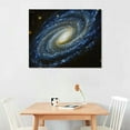 thumbnail image 2 of Nawypu  Andromeda Spiral Galaxy in Blue Square Hubble Telescope Canvas Art Print Stretched Wall Decor, 2 of 4