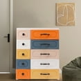 thumbnail image 2 of Colorful PP Storage Drawer Units Plastic Storage Dressers 10 Drawers Dresser Chest 29.52"W*12.2"D*36.64"H, 2 of 11