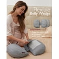 thumbnail image 2 of Almohada de embarazo Momcozy en forma de W, soporte de maternidad, color gris, 2 of 8