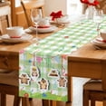 thumbnail image 5 of Groundhog Day Table Runner - 120 Inch Long Colorful Ribbon Green Plaid Spring Cotton and Linen Blended Dress Scarves Farmhouse Table Runner for Kitchen Dining, Coffee Table, 13" x 120", 5 of 8