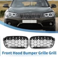 thumbnail image 2 of Unique Bargains No.51137371685 Front Upper Hood Bumper Grille Grill for BMW 1 Series F20 15-18 Chrome Silver Tone 1pair, 2 of 7
