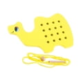 thumbnail image 4 of Juguetes para enhebrar con cordones de madera, juguetes Montessori para aprendizaje temprano, rompecabezas de bloques de encaje, material didáctico Amarillo CUTICAT Enhebrado de cordones, 4 of 8