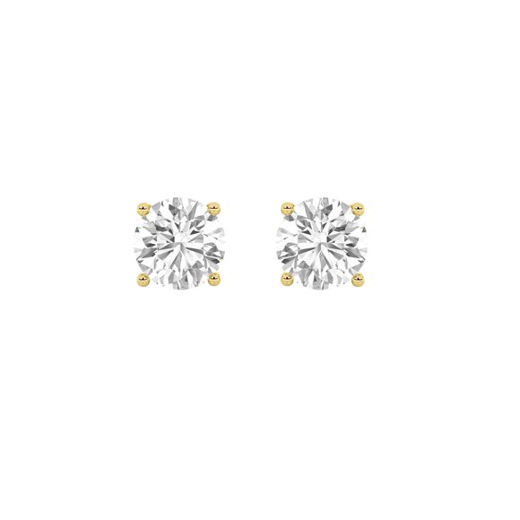 Pendientes Fireborn de oro de 14 quilates con diamantes redondos cultivados en laboratorio de 0,5 qu