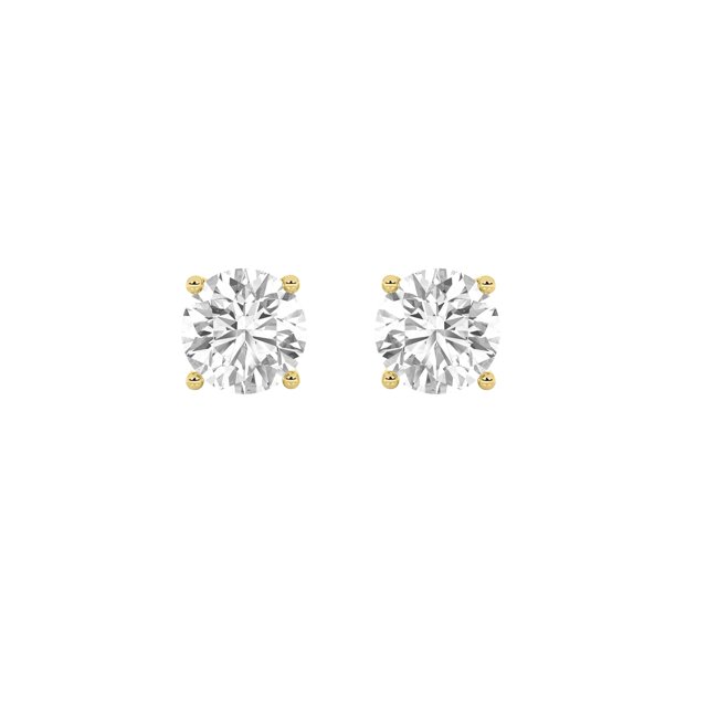 Pendientes Fireborn de oro de 14 quilates con diamantes redondos cultivados en laboratorio de 0,5 qu