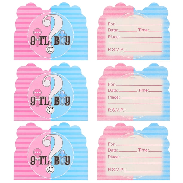 32 tarjetas de invitación para revelar el género del bebé. Invitaciones para fiesta de baby shower.
