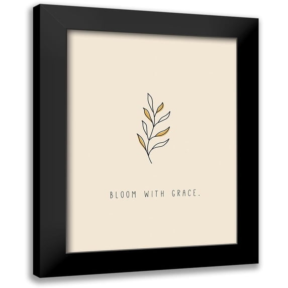 JMB Designs 11x14 Black Modern Framed Museum Art Print Titled - Bloom with Grace