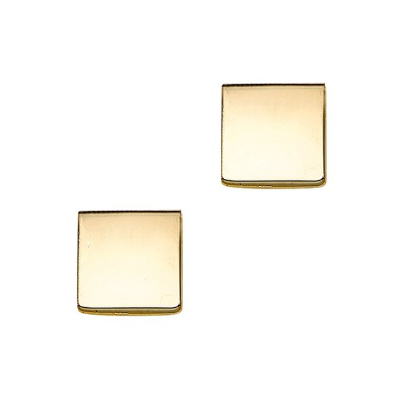 14k Yellow Gold Square Stud Earrings Stud Earring for Women - .4 Grams