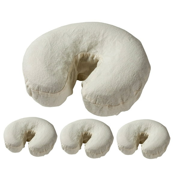Royal Massage Set of 4 Brushed Flannel Fitted Face Cradle Covers (Natural)