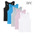 thumbnail image 2 of hotojiny 5 Pack Toddler Girls' Tank Tops Baby Casual Crew Neck Sleeveless Shirts Kids Boys Athletic Tee Unisex T-Shirt for 1-13 Y, 2 of 6