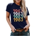 thumbnail image 1 of Birdeem T-Shirt Décontracté pour Femmes, Mode Imprimé 1963, Col Rond, Manches Courtes, Ample, 1 of 1