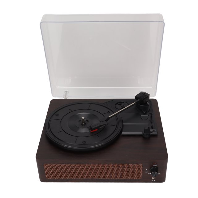Record Player, Retro Built In Speaker 3 Speed Vinyl Record Player BT Turntable With Cover For Tablets For For IOS