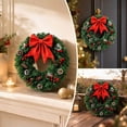 thumbnail image 6 of Yangka Artificial Christmas Wreath With Red Bow Pinecones And Red Berries, Green Pine Front Door Holiday Wreath For Indoor Outdoor Wall Home Decor, 6 of 7