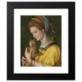 thumbnail image 2 of Bacchiacca 15x18 Black Modern Framed Museum Art Print Titled - Portrait of a Young Lady Holding a Cat (circa 1525), 2 of 5