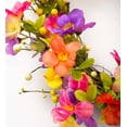 thumbnail image 2 of Floral Watercolor Spring Front Door Wreath with Faux Bright Pansies & Violets, 2 of 6