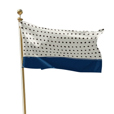 Flags for Outside 3x5 ft Navy Blue Outdoor Flags Double Sided Grommets House Banner Solid Color Dots Waves Patio Yard Flag for Outdoor Flying Party Porch Garden Decorations Indoor
