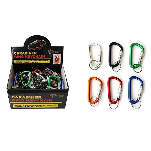 Diamond Visions Max Force 2221347 Carabiner Hook with Screwlock Keychain MultiPack in Assorted Colors 4 Carabiners