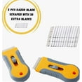 thumbnail image 2 of 2 Packs Razor Blade Scraper, Ceramic Scraper Car Sticker Remover Glass Stove Top Razor Scraper Label, Glue, Paint, Adhesive Remover Tool + 30pcs Stainless Steel Razor Blades, 2 of 4