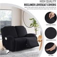 thumbnail image 4 of SUSUZI Recliner Sofa Covers Stretch Reclining Couch Covers with Pockets Reclining Couch Slipcovers Soft Washable Furniture Protector for Dogs Cats, 4 of 6