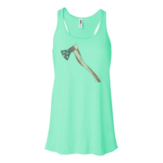 Axe Tank Top, American Axe, Axe Racerback, Women's Tank Top, American Tank, Gift For Her, Lumberjack Tank, Axe Lover, Axe Throwing, Lady's, Mint , EXTRA SMALL