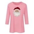 thumbnail image 3 of Pounoo Christmas Tree Christmas Sweatshirt for Women Xmas Holiday Cute Print Crewneck 3/4 Raglan Sleeve Pullover Top Fall Clothes Gift, 3 of 4