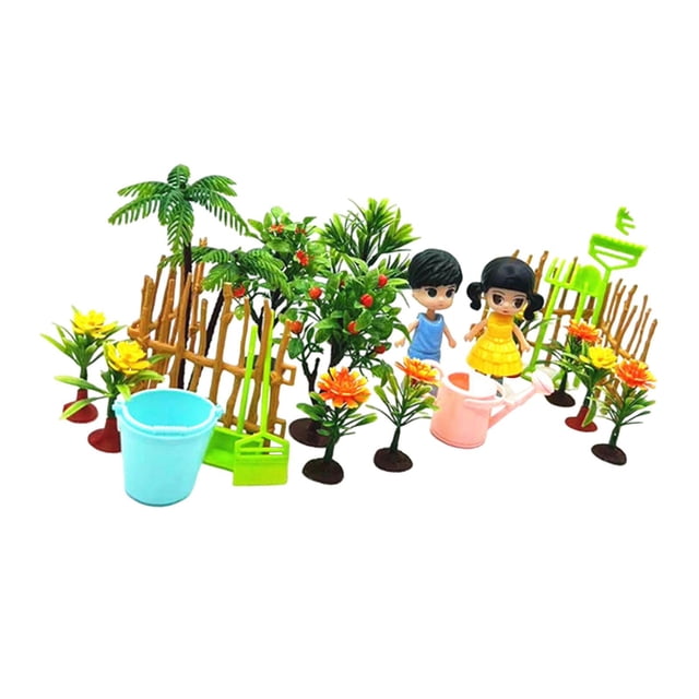 HILABEE Fairy Garden Accessories Micro Landscape Ornaments DIY Kit Decor Model Trees 24 pieces