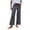 Dark Gray, variant on CIENVNSTG Linen Pants Women Wide Leg Elastic High Waist Cropped Trousers Summer Fashion Business Casual Work Pant with Pockets Gray M
