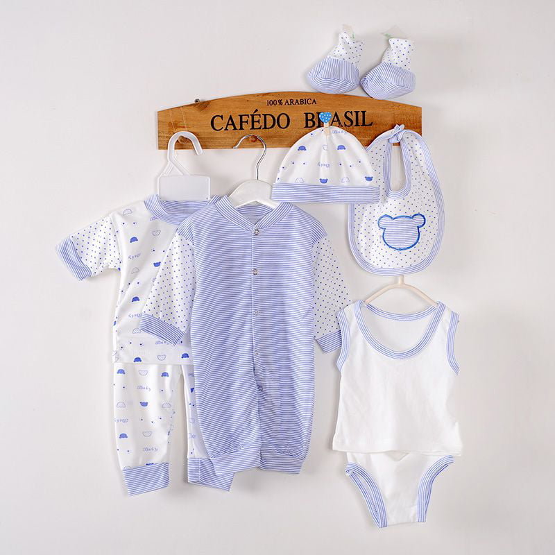 Newborn Boys Girls Cloud Printed Tops Trouser Baby Summer Cotton Clothes Set 