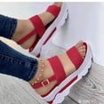 thumbnail image 1 of Sandalias de cuña para mujer, zapatos de plataforma baja, a la moda calzado de tacón, novedad de verano, 1 of 2
