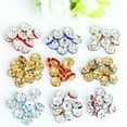 thumbnail image 3 of U8MO 100 Silver Crystal Rhinestone Rondelle Spacers Beads 6mm 8mm 10mm Colour Choice-10mm-Mixed Color, 3 of 9