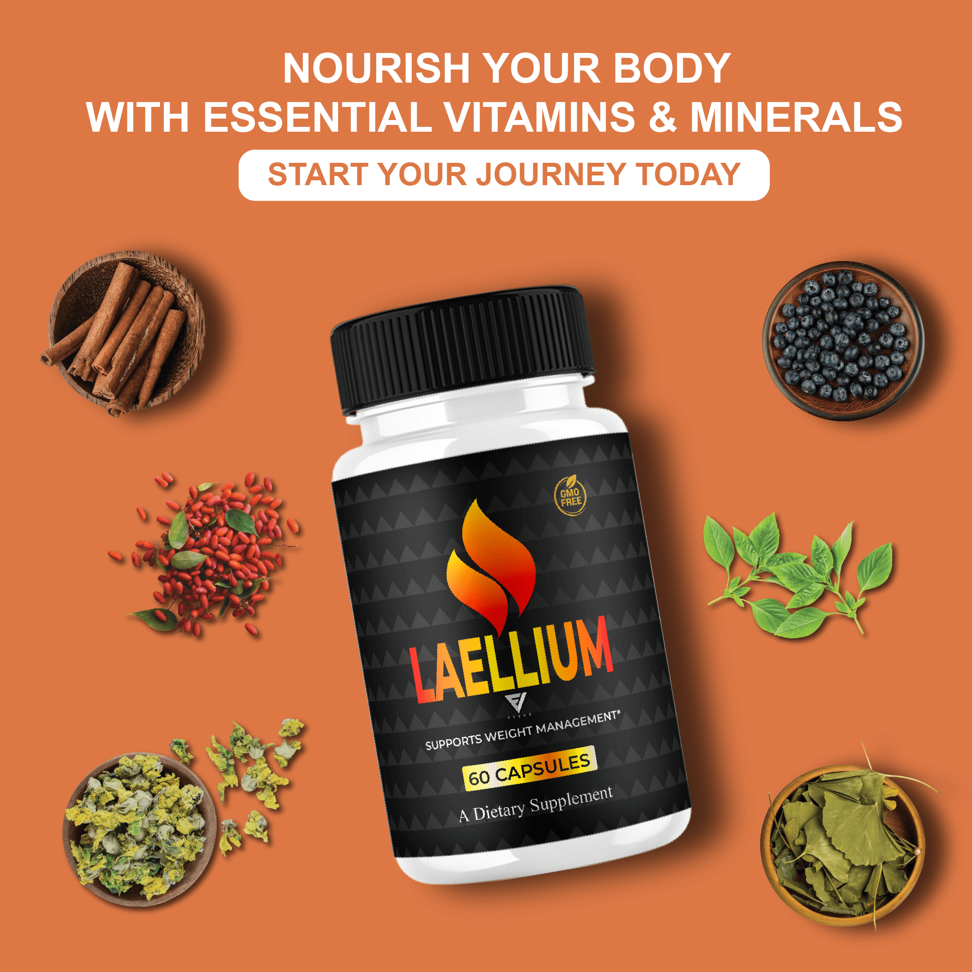 (2 Pack) Laellium Advanced Weight Management Support Pills, Laellium Maximum Strength Daily Multivitamin Formula (120 Capsules)
